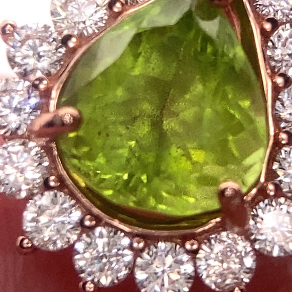 Peridot 2.10ct Rose Gold Finish Solid 925 Sterling Silver Pendant - Picture 8 of 8
